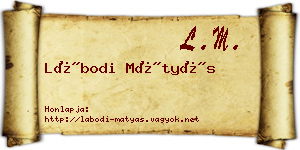 Lábodi Mátyás névjegykártya