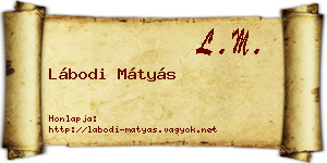 Lábodi Mátyás névjegykártya